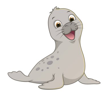 Küçük Fok Karikatürü Hayvan Çizimi