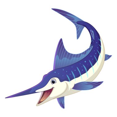 Marlin Balık Çizgi Filmi Hayvan İllüstrasyonu