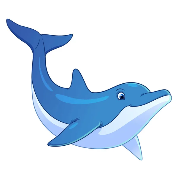 Illustrazione Animale Del Fumetto Del Delfino — Vettoriale Stock
