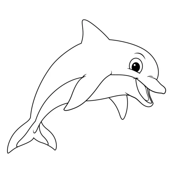 Pequeño Delfín Dibujos Animados Animal Ilustración — Archivo Imágenes Vectoriales