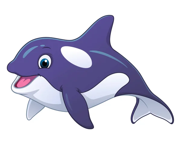 Μικρή Φάλαινα Δολοφόνος Εικονογράφηση Ζώων Κινουμένων Σχεδίων — Διανυσματικό Αρχείο