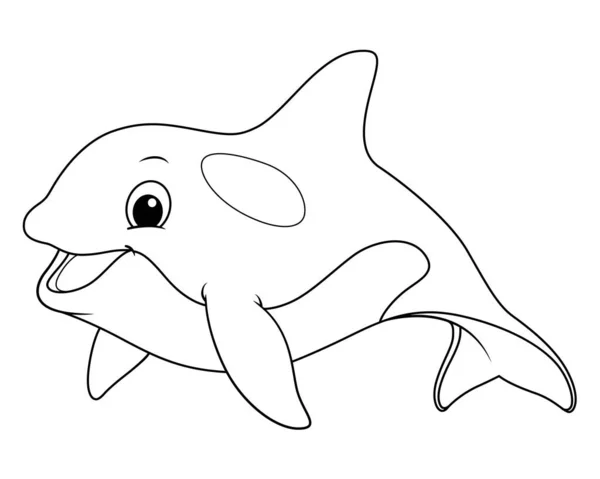 Μικρή Φάλαινα Φάλαινα Κινούμενα Σχέδια Εικονογράφηση — Διανυσματικό Αρχείο