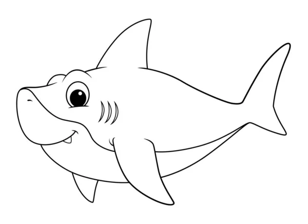 Little Shark Cartoon Ilustracja Zwierząt — Wektor stockowy