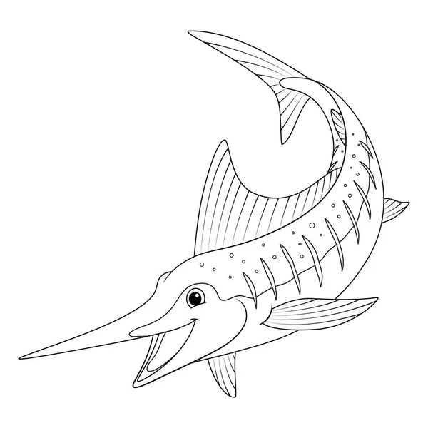 Marlin Fisch Cartoon Animal Illustration — Stockvektor