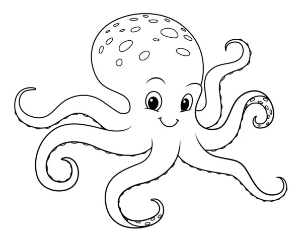 Octopus Desenhos Animados Ilustração Animal —  Vetores de Stock