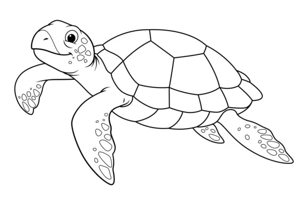 Tortuga Marina Dibujos Animados Animal Ilustración — Archivo Imágenes Vectoriales