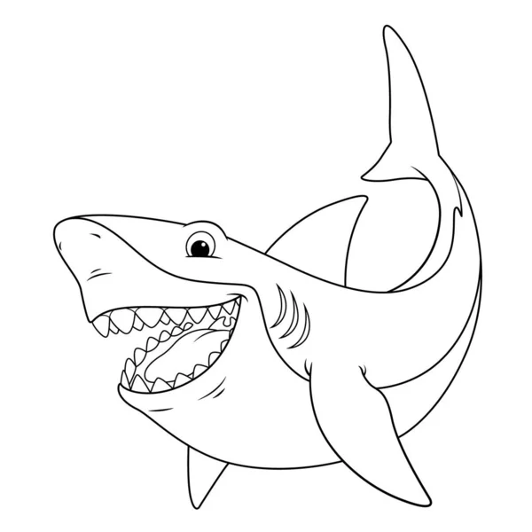 Tiburón Dibujos Animados Animal Ilustración — Archivo Imágenes Vectoriales