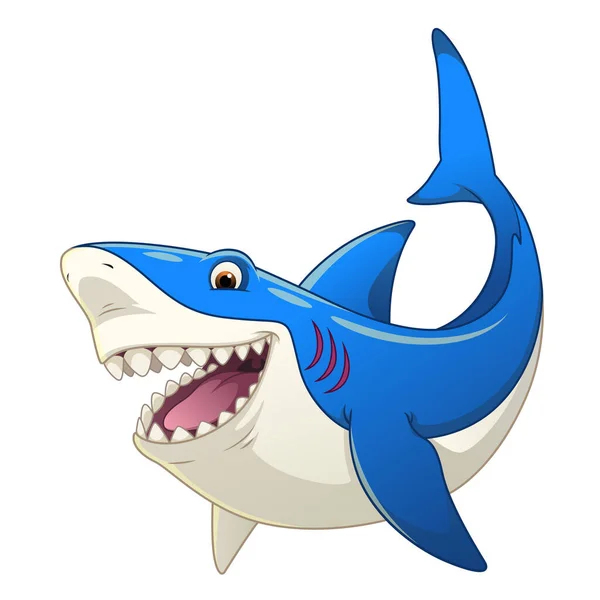 Tiburón Dibujos Animados Ilustración Animal — Vector de stock