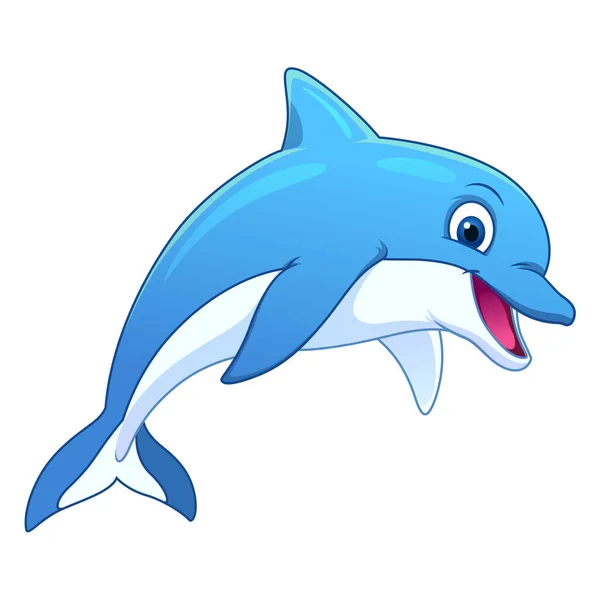 Little Dolphin Desenhos Animados Ilustração Animal Vetor De Stock