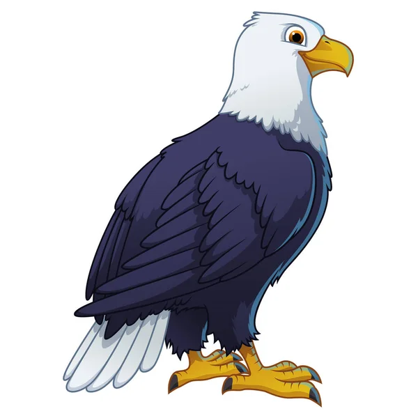 Águia Careca Desenhos Animados Ilustração Animal —  Vetores de Stock