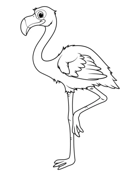Flamingo Desenhos Animados Ilustração Animal — Vetor de Stock