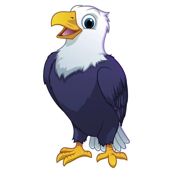 Pequeño Águila Calva Dibujos Animados Animal Ilustración — Vector de stock
