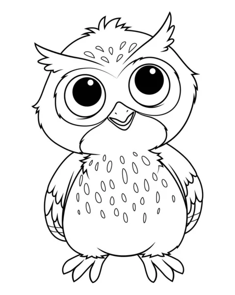Little Owl Cartoon Animal Illustration — Stockový vektor