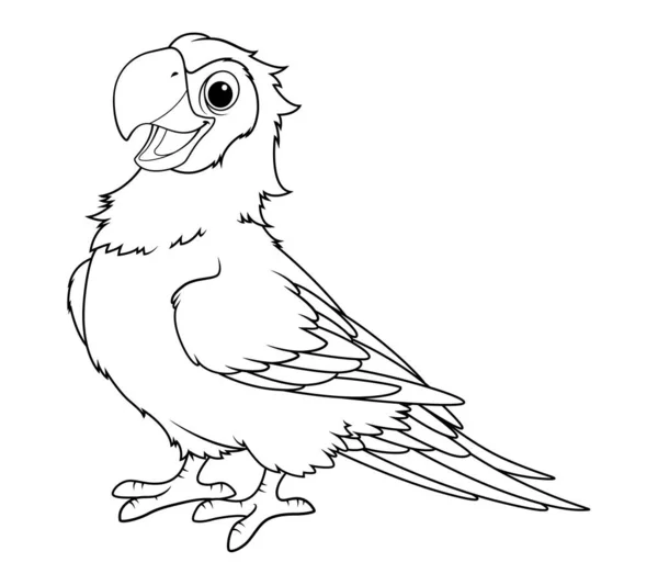 Scarlet Macaw卡通动物图解Bw — 图库矢量图片