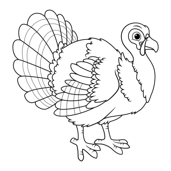 Turecko Cartoon Animal Illustration — Stockový vektor