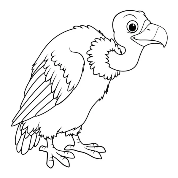 秃鹫卡通动物图解Bw — 图库矢量图片