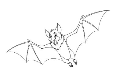 Meyve Yarasası Hayvan Çizimi BW