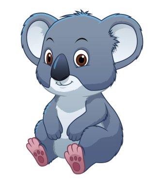 Little Koala Bear Cartoon Animal Illustration clipart