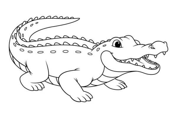 Αλιγάτορας Γελοιογραφία Ζώων Εικονογράφηση — Διανυσματικό Αρχείο