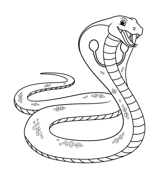 Rei Cobra Desenhos Animados Ilustração Animal — Vetor de Stock