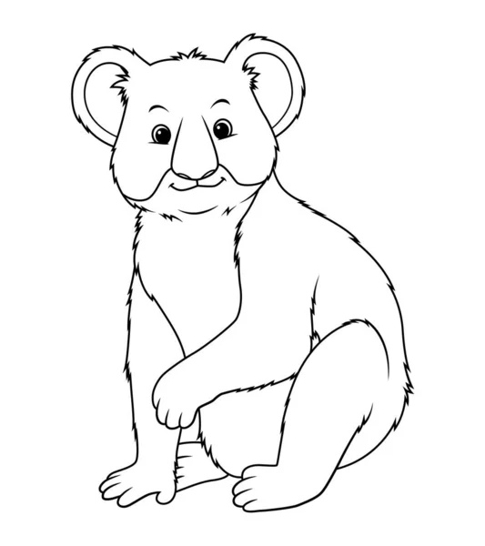 考拉熊卡通动物图解Bw — 图库矢量图片