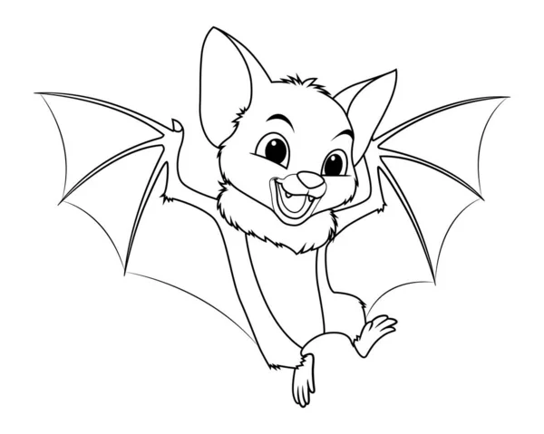 Little Fruit Bat Cartoon Animal Illustration — Stockový vektor