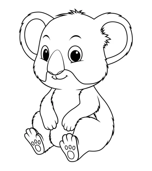 Little Koala Bear Cartoon Animal Illustration — Vetor de Stock