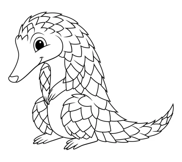Little Pangolin Cartoon Animal Illustration — Stockový vektor