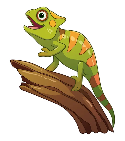 Little Panther Chameleon Cartoon Animal Illustration — Stockový vektor