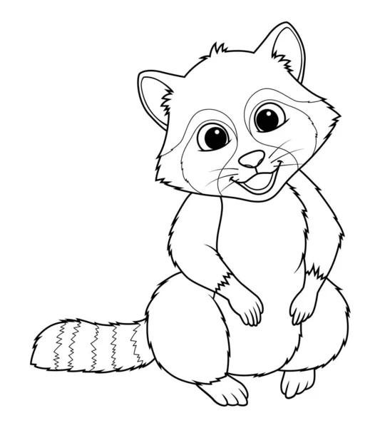 Little Raccoon Cartoon Animal Illustration — Stock Vector