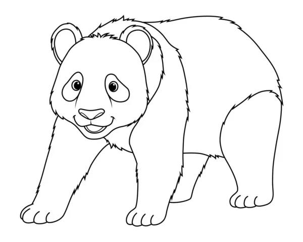 熊猫熊卡通动物图解Bw — 图库矢量图片