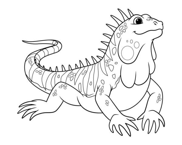 Iguana Cartoon Animal Illustration — стоковий вектор