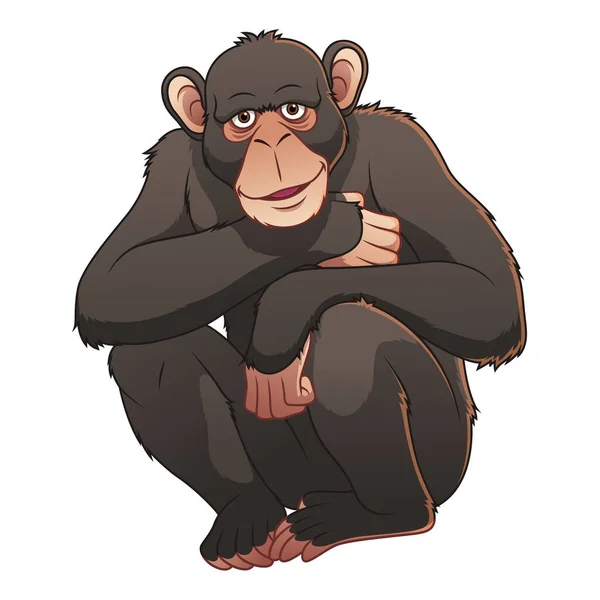 Мультфильм Шимпанзе Анимале — стоковый вектор