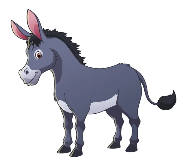 Donkey Cartoon Animal Illustration — 스톡 벡터