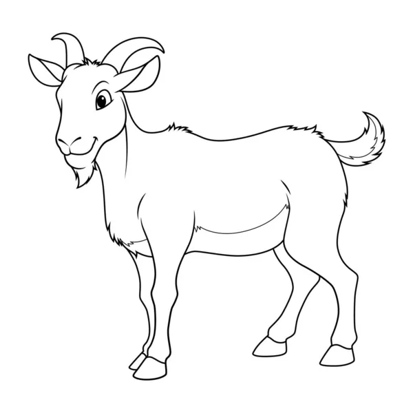山羊卡通动物图解Bw — 图库矢量图片