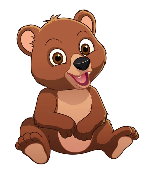 Little Brown Bear Cartoon Animal Illustration — Stock Vector
