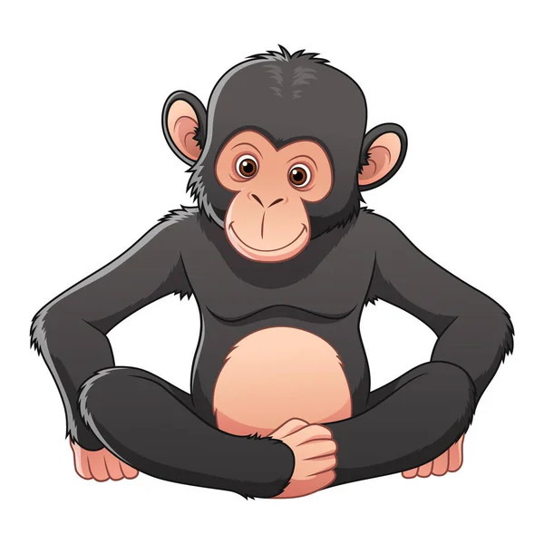 Маленький Шимпанзе Мультфільм Ілюстрація Тварин — стоковий вектор