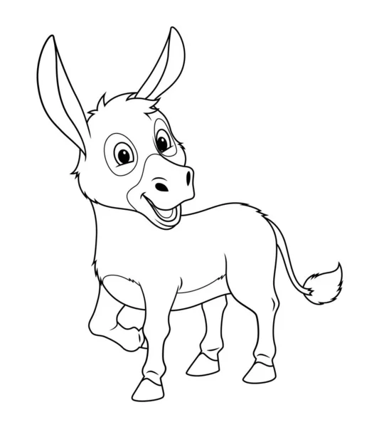 Piccolo Asino Cartone Animato Animale Illustrazione — Vettoriale Stock