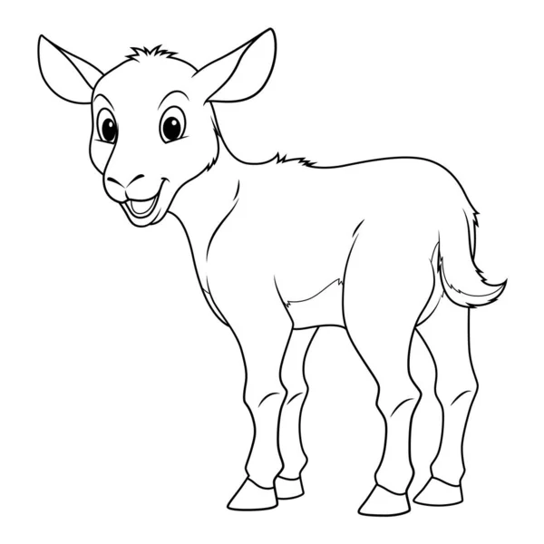 Little Goat Cartoon Animal Illustration — стоковый вектор