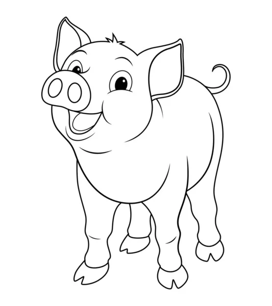 Little Pig Cartoon Animal Illustration — Stock Vector