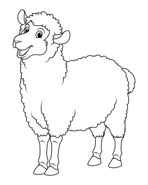 Біла Вівця Мультфільм Тварин Ілюстрація — стоковий вектор