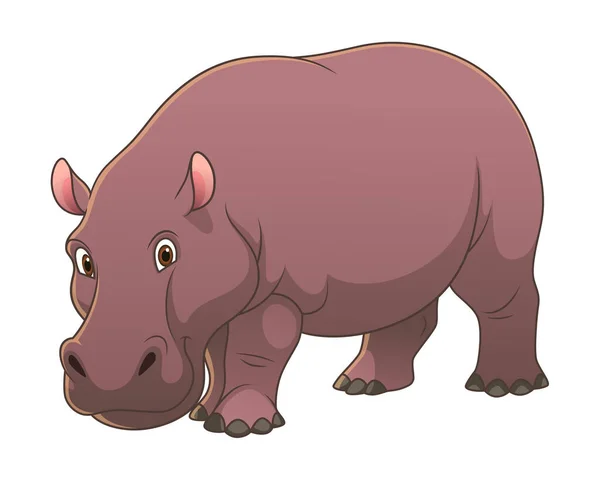Hipopótamo Dibujos Animados Ilustración Animal — Archivo Imágenes Vectoriales