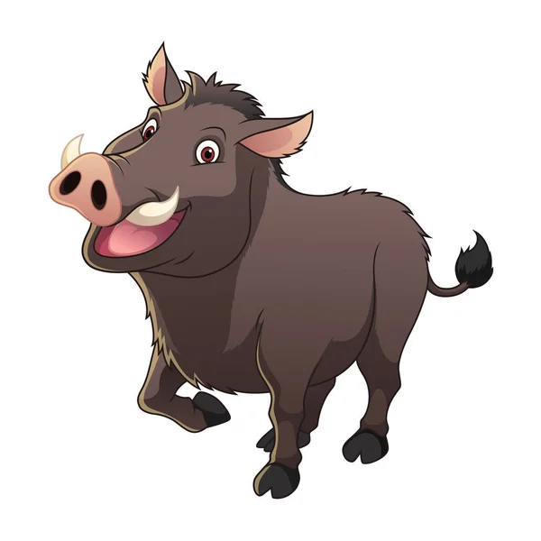 Wild Boar Cartoon Animal Illustration — 스톡 벡터