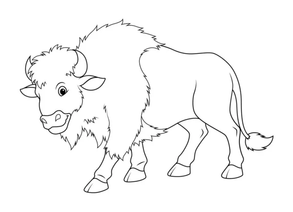 Bison Cartoon Animal Illustration — 스톡 벡터