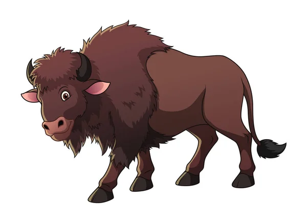 Εικονογράφηση Ζώων Γελοιογραφία Bison — Διανυσματικό Αρχείο