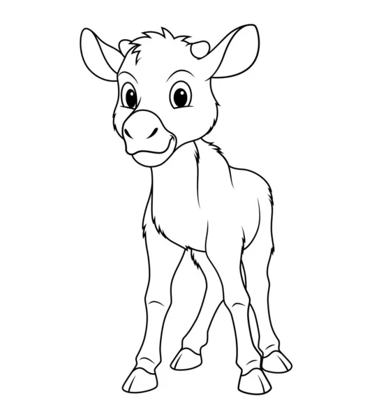 Kleiner Elch Cartoon Animal Illustration — Stockvektor