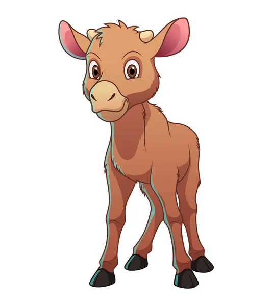 Little Moose Cartoon Animal Illustration — Stockový vektor