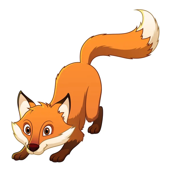 Little Red Fox Cartoon Animal Illustration — Stock Vector