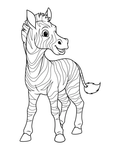 Mała Kreskówkowa Ilustracja Zwierząt Zebra — Wektor stockowy