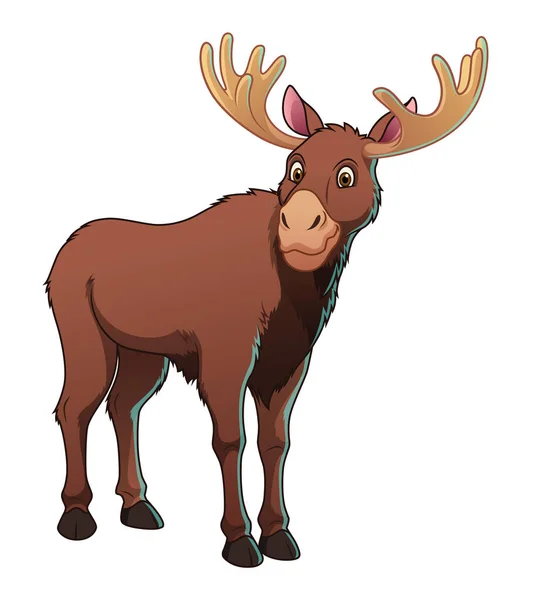 Moose Dibujos Animados Ilustración Animal — Vector de stock